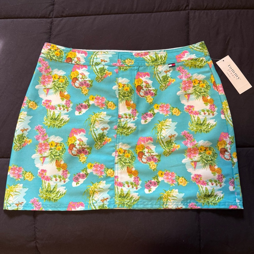 Tommy Hilfiger Jeans Floral Hawaiian Y2K Mini Skirt Size 11